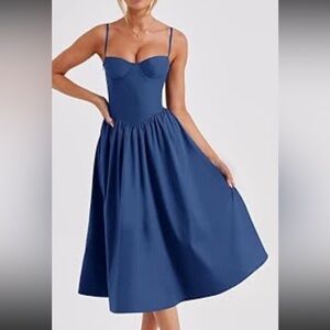 Chic Navy Blue Strapless Wedding Dress